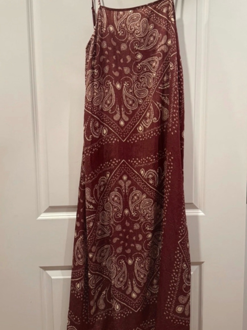 Primark Burgundy Paisley-Print Maxi Skirt